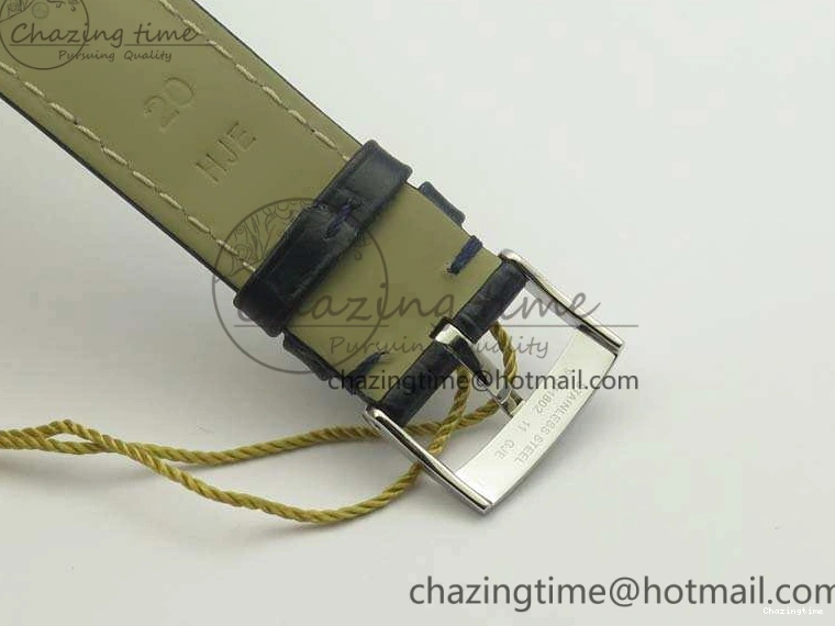 0218 Fashionable De Ville Prestige Real Power Reserve SS TW 1:1 Best Edition White Dial Blue Markers On Leather Strap A 8094